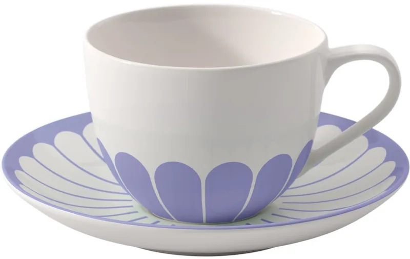 Cappuccinotasse mit Untertasse Fleur Couleur 300 ml de Villeroy & Boch en Bleu – photo produit
