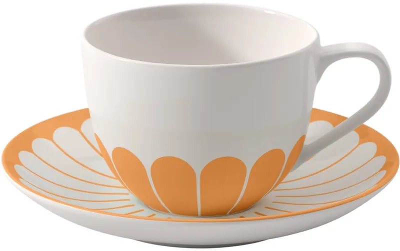 Cappuccinotasse mit Untertasse Fleur Couleur 300 ml de Villeroy & Boch en Jaune – photo produit
