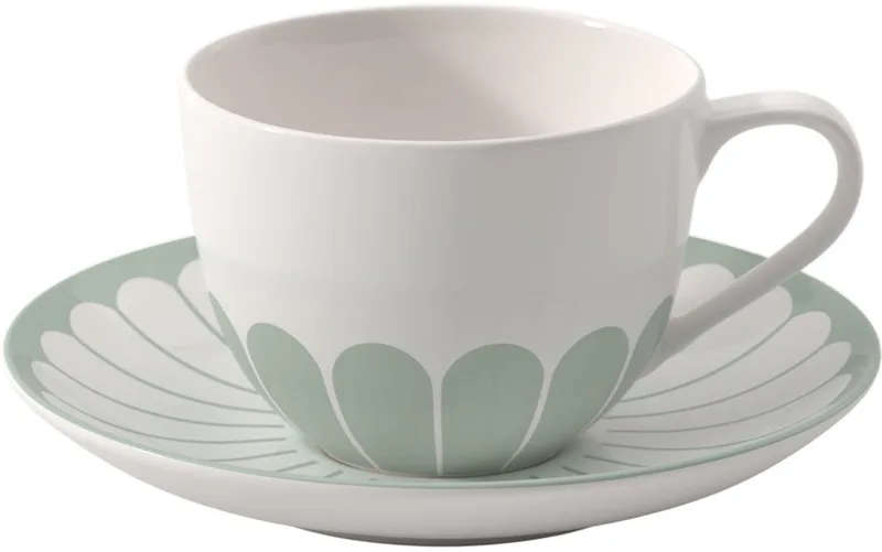 Cappuccinotasse mit Untertasse Fleur Couleur 300 ml by Villeroy & Boch in Green – product photo