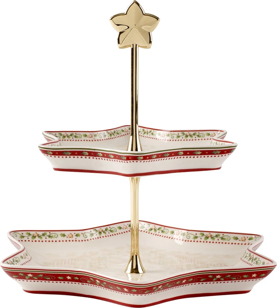 Christmas Winter Bakery Delight Etagere 34 cm Hulst NEW de Villeroy & Boch en Rouge – photo produit