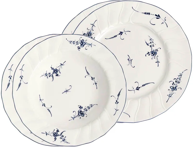 Dinner-Set Vieux Luxembourg Set van 4 by Villeroy & Boch in Wit-blauw – product photo
