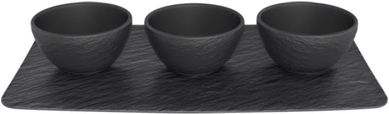 Dipschaaltjes Set / Kleine Schalen Manufacture Rock – 4-delig – Stijlvol en Duurzaam – Perfect voor Dips, Sauzen en Snacks by Villeroy & Boch in Black – product photo