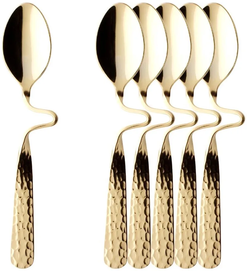 Espresso-/Mokkalöffel vergoldet NewWave Caffè Spoon 12 cm Set van 6 by Villeroy & Boch in Gold – product photo