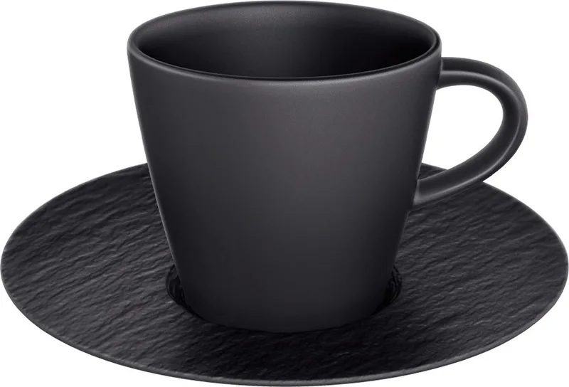 Espressokopje en Schotel / Mokkakopje en Schotel Manufacture Rock – 60 ml – Stijlvol en Duurzaam – Perfect voor Espresso en Koffie de Villeroy & Boch en Noir – photo produit