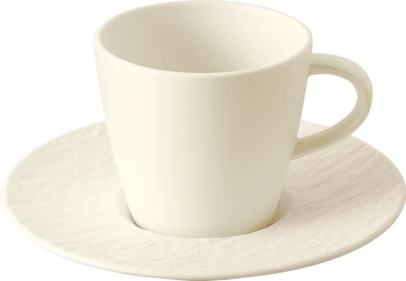 Espressokopje en -schotel Set / Mokkakopje en Schotel Manufacture Rock – Zwart – 60 ml – Bevat 1 Espressokopje en 1 Schotel – Stijlvol en Duurzaam – Perfect voor Espresso en Koffie de Villeroy & Boch en Blanc – photo produit