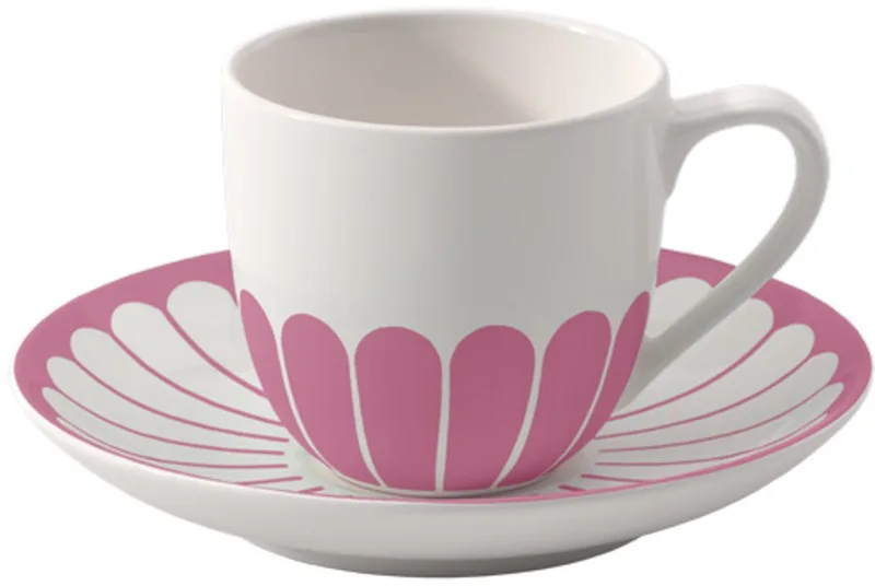 Espressotasse mit Untertasse Fleur Couleur 70 ml by Villeroy & Boch in Pink – product photo
