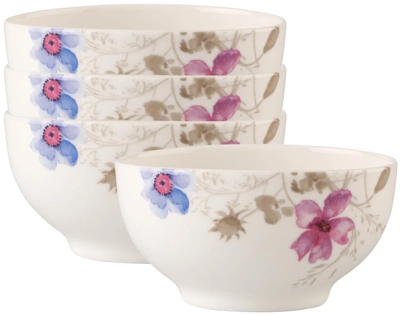 French-Bols Mariefleur Gris Basic 15 x 13 cm Set van 4 by Villeroy & Boch in Gekleurd – product photo