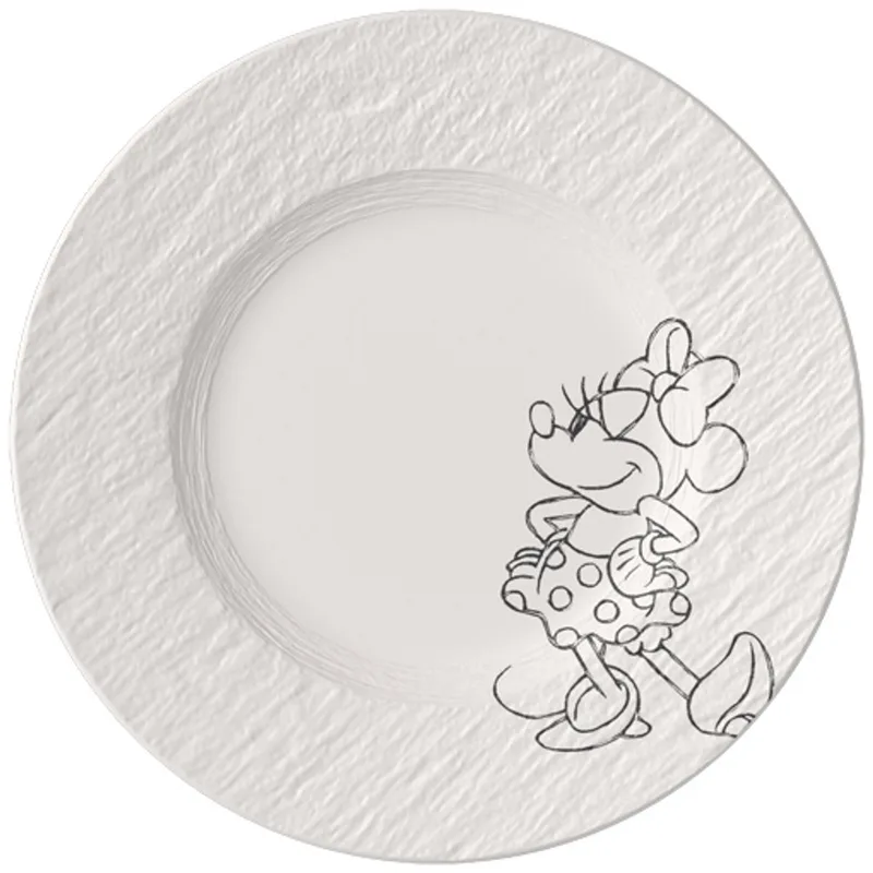 Frühstücks-/Dessertteller Manufacture Rock blanc Mickey Mouse ø 21,7 cm Set van 6 by Villeroy & Boch in Wit-gekleurd – product photo