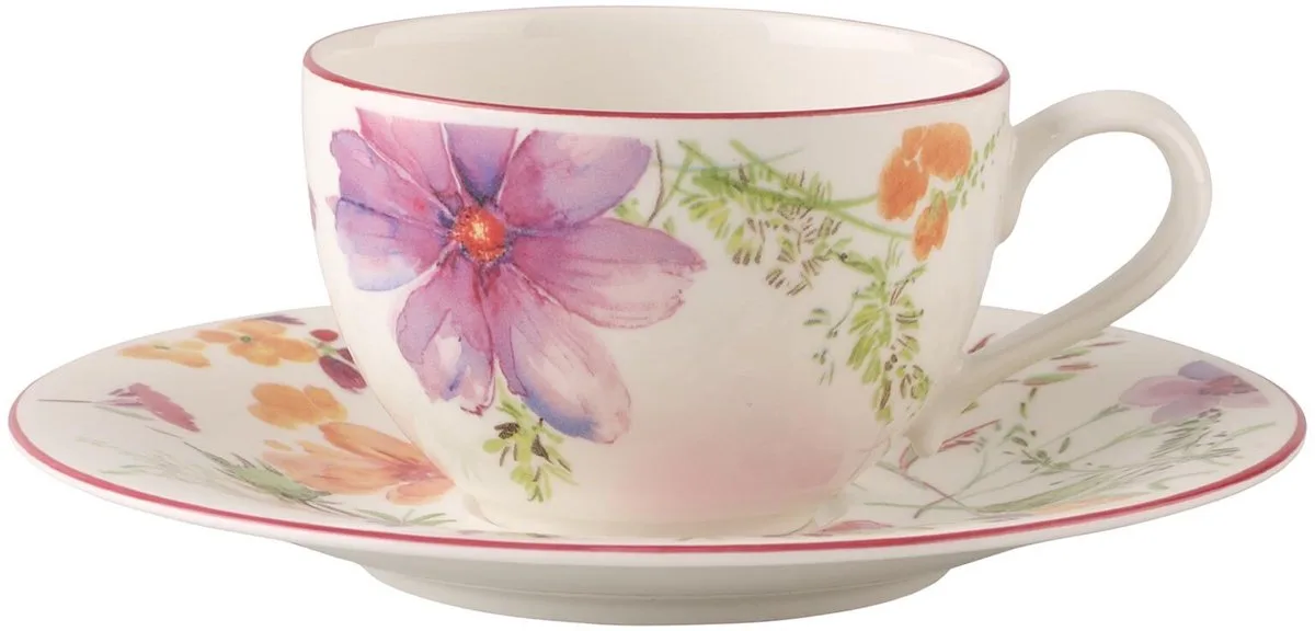Frühstückstasse mit Untertasse Mariefleur Basic 290 ml fra Villeroy & Boch i Flerfarvet – produktbillede