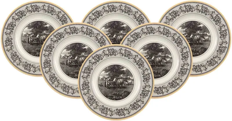 Frühstücksteller Audun Ferme ø 21,6 cm Set van 6 by Villeroy & Boch in Wit-grijs-geel – product photo