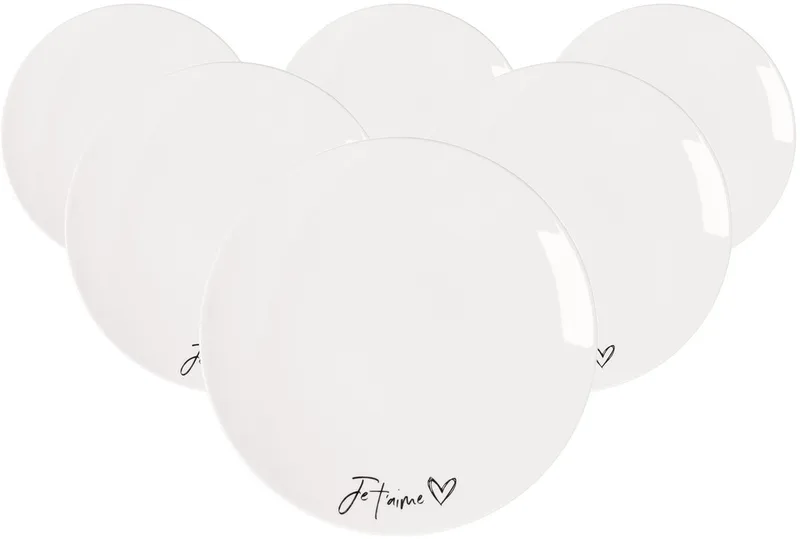 Frühstücksteller Je t'aime Statement ø 21,2 cm Set van 6 by Villeroy & Boch in Wit-gekleurd – product photo