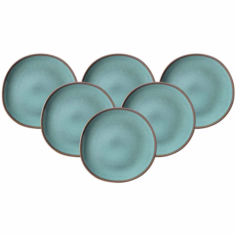 Frühstücksteller Lave ø 23 cm Set van 6 by Villeroy & Boch in Turquoise – product photo