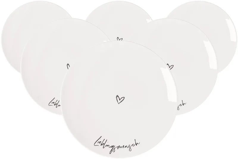 Frühstücksteller Lieblingsmensch Statement ø 21,2 cm Set van 6 de Villeroy & Boch en Wit-gekleurd – photo produit