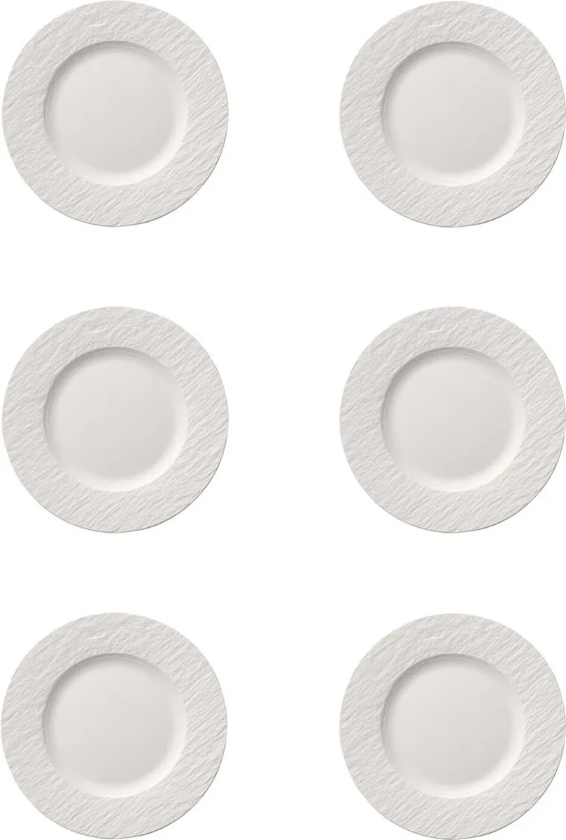 Frühstücksteller Manufacture Rock ø 22.0 cm Set van 6 de Villeroy & Boch en Wit-gekleurd – photo produit