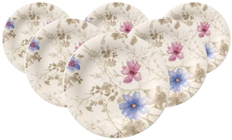 Frühstücksteller Mariefleur Gris Basic ø 21,5 cm Set van 6 by Villeroy & Boch in Gekleurd – product photo