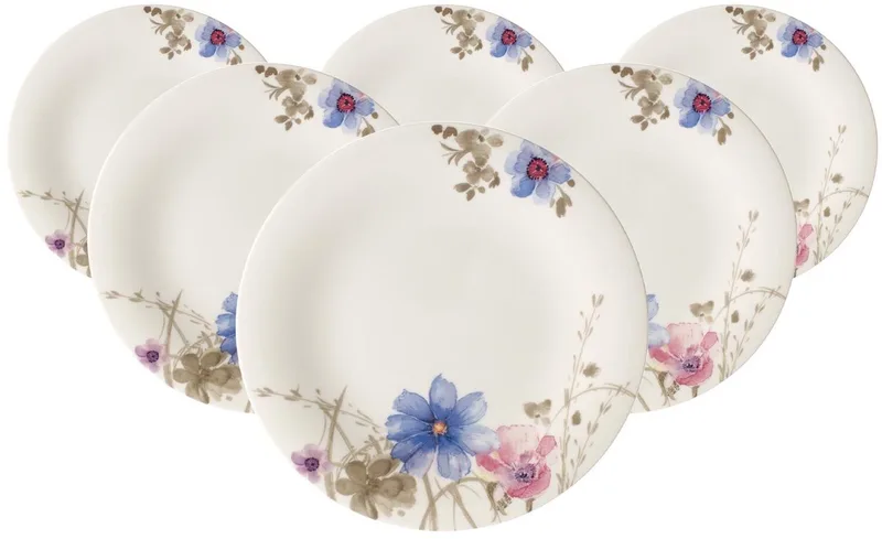 Frühstücksteller Mariefleur Gris Basic ø 21,5 cm Set van 6 by Villeroy & Boch in Gekleurd – product photo