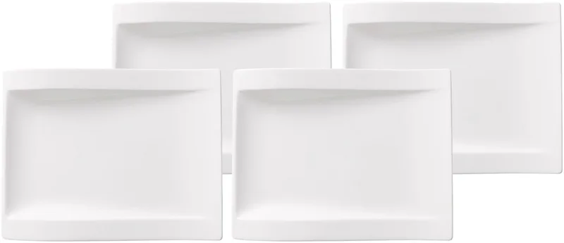 Frühstücksteller NewWave 26 x 20 cm Set van 4 de Villeroy & Boch en Wit-gekleurd – photo produit