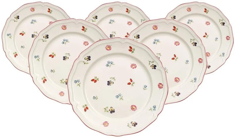 Frühstücksteller Petite Fleur ø 20,7 cm Set van 6 by Villeroy & Boch in Wit-gekleurd – product photo