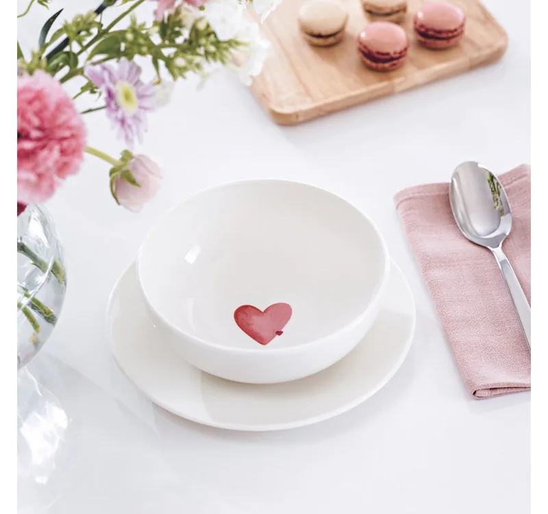 Frühstücksteller Sending Love With Love ø 21,2 cm by Villeroy & Boch in Wit-rood – product photo 4 of 4
