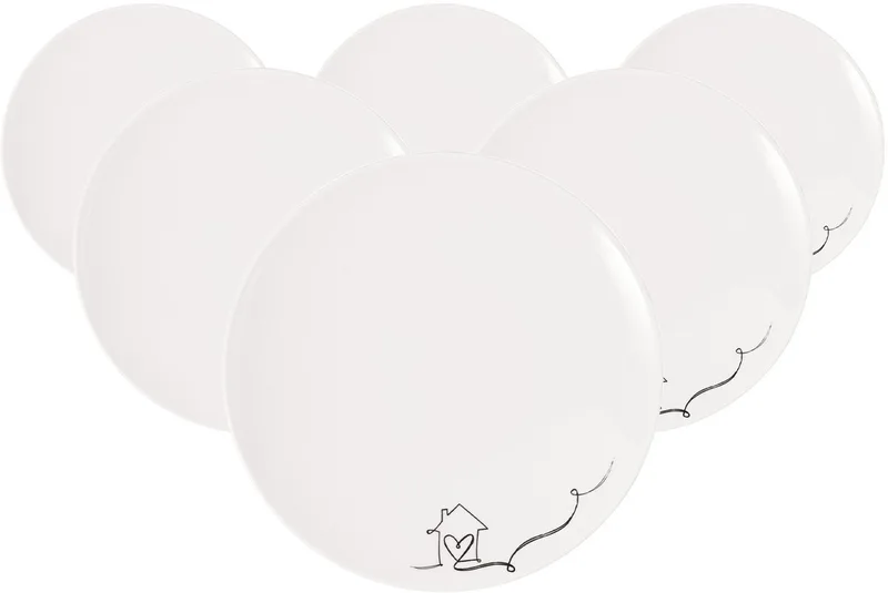 Frühstücksteller Statement Lines ø 21,2 cm Set van 6 de Villeroy & Boch en Wit-gekleurd – photo produit