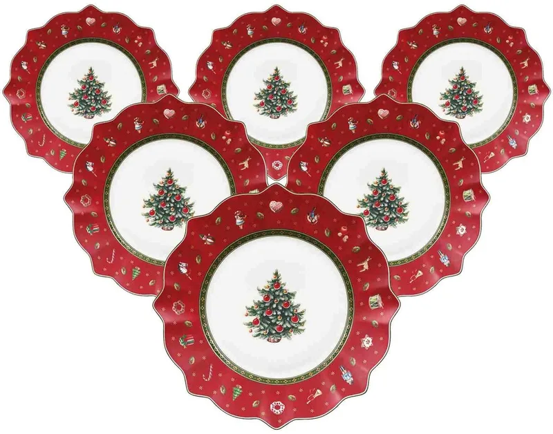 Frühstücksteller Toy's Deligth ø 24,5 cm Set van 6 von Villeroy & Boch in Rot – Produktfoto
