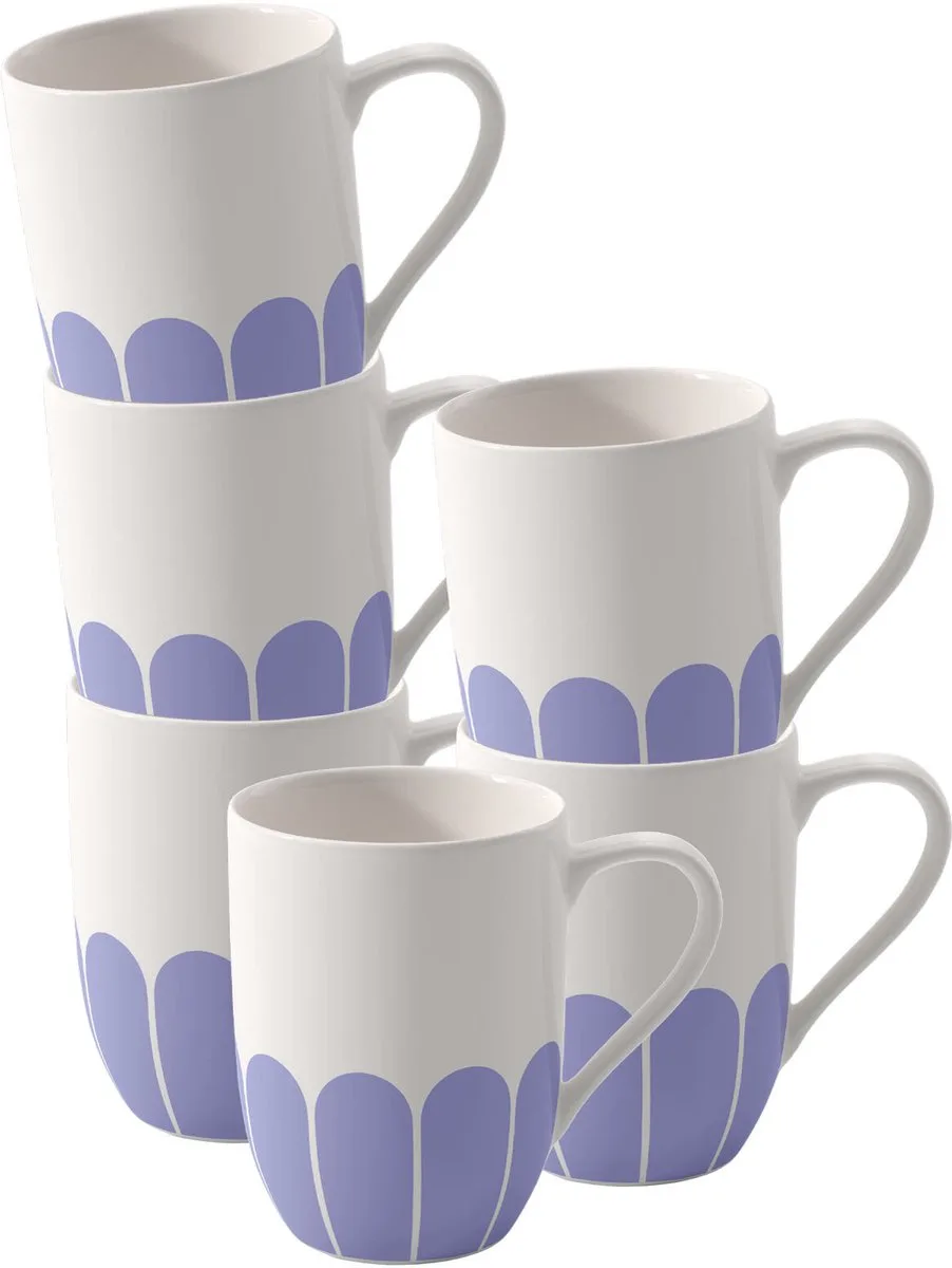Henkelbecher Fleur Couleur 290 ml Set van 6 de Villeroy & Boch en Bleu – photo produit