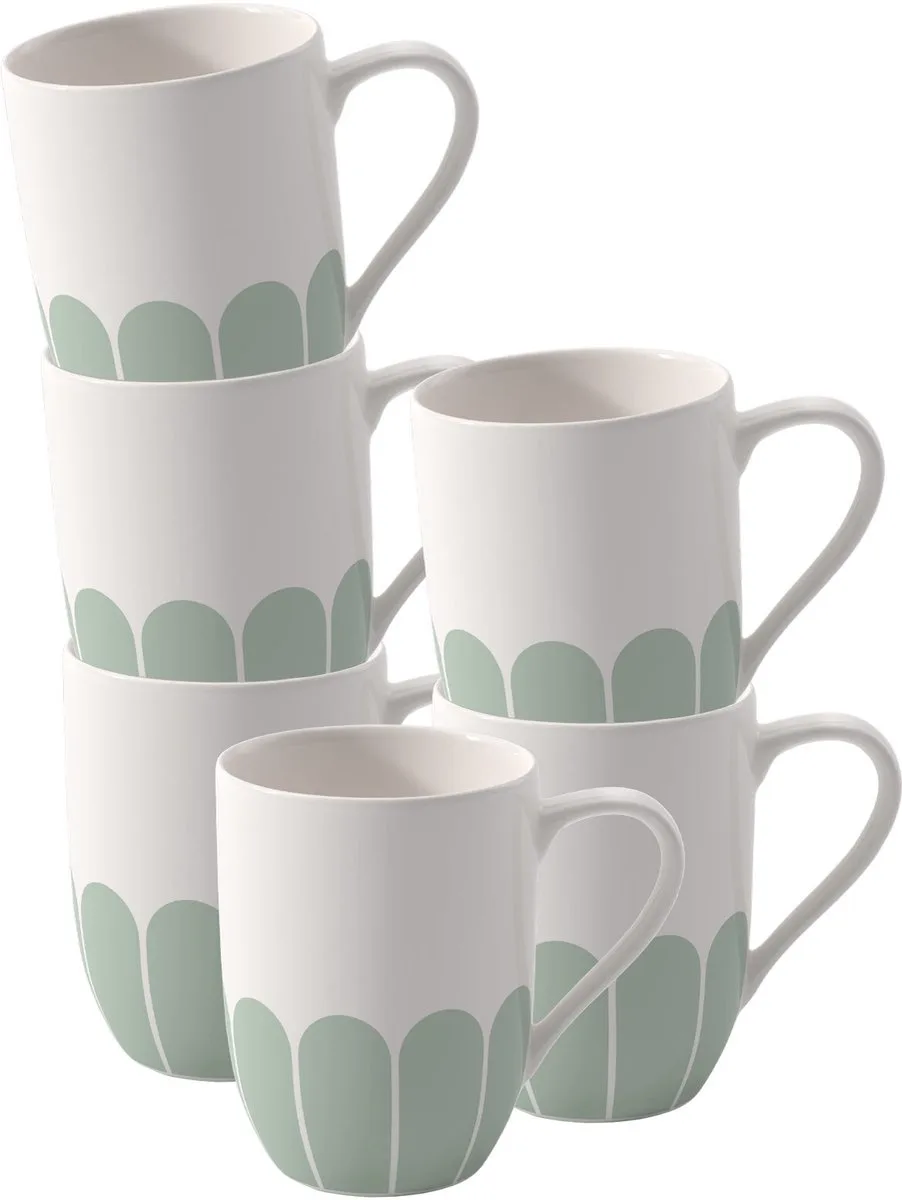 Henkelbecher Fleur Couleur 290 ml Set van 6 van Villeroy & Boch in Groen – productfoto