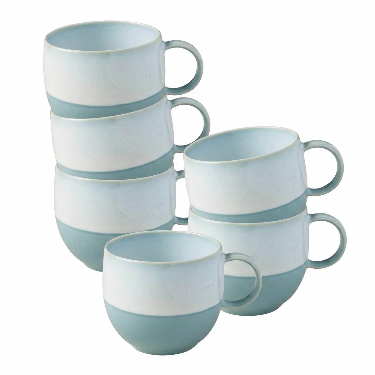 Henkelbecher Perlemor Aqua 290 ml Set van 6 van Villeroy & Boch in Blauw – productfoto