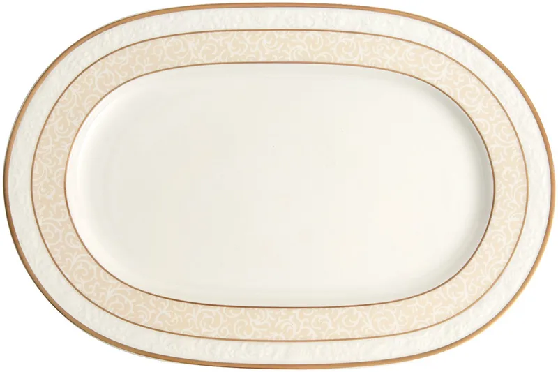 Ivoire Serveerschaal ovaal 35cm de Villeroy & Boch en Blanc, Jaune, Or – photo produit