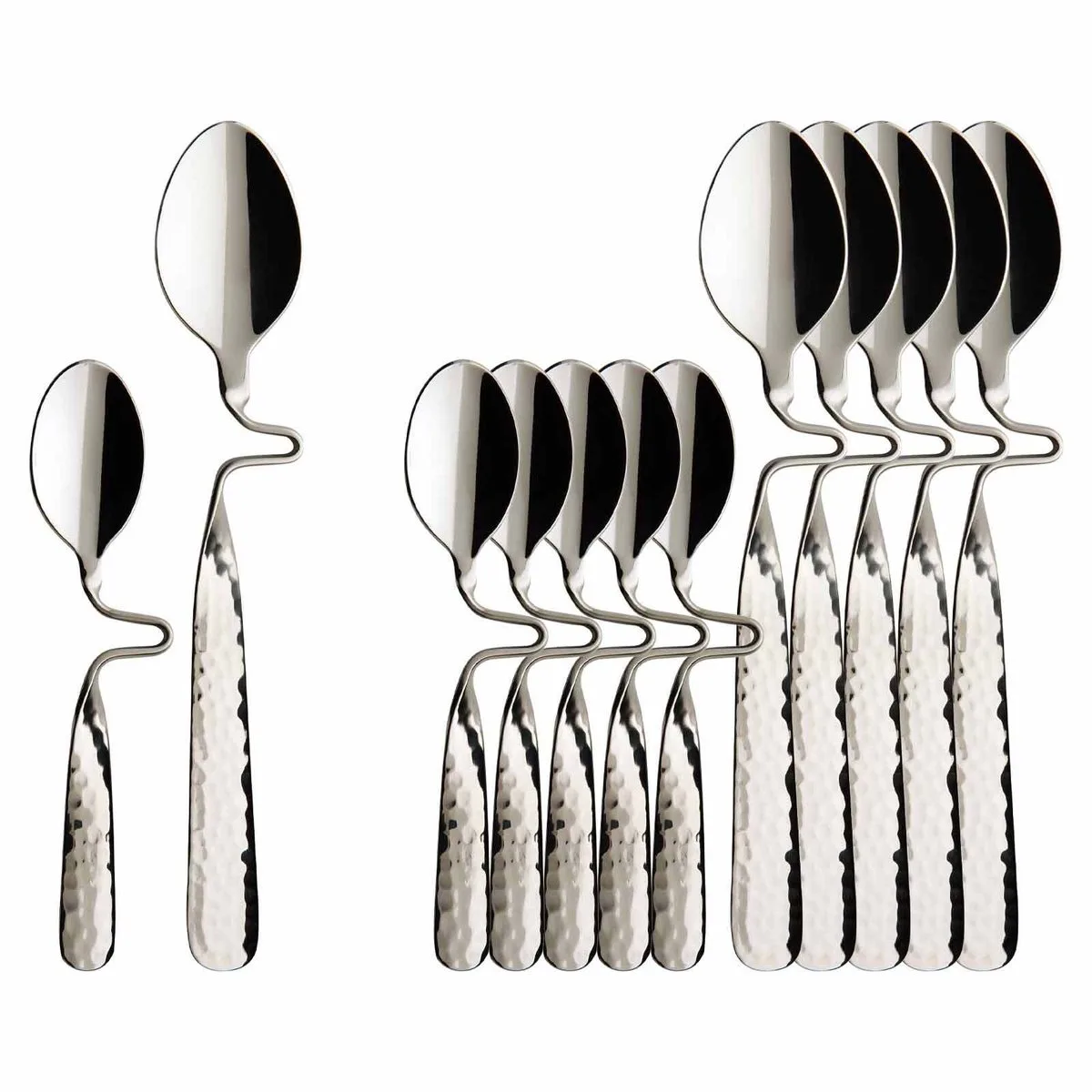 Kaffee- & Espresso-Löffel NewWave Caffè Spoon 17,5 cm & 12 cm Set van 12 von Villeroy & Boch in Silber – Produktfoto