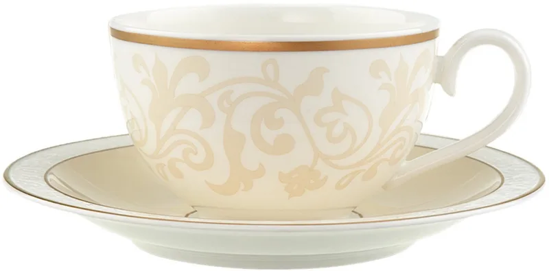 Kaffee-/Teetasse mit Untertasse Ivoire 120 ml de Villeroy & Boch en Or – photo produit