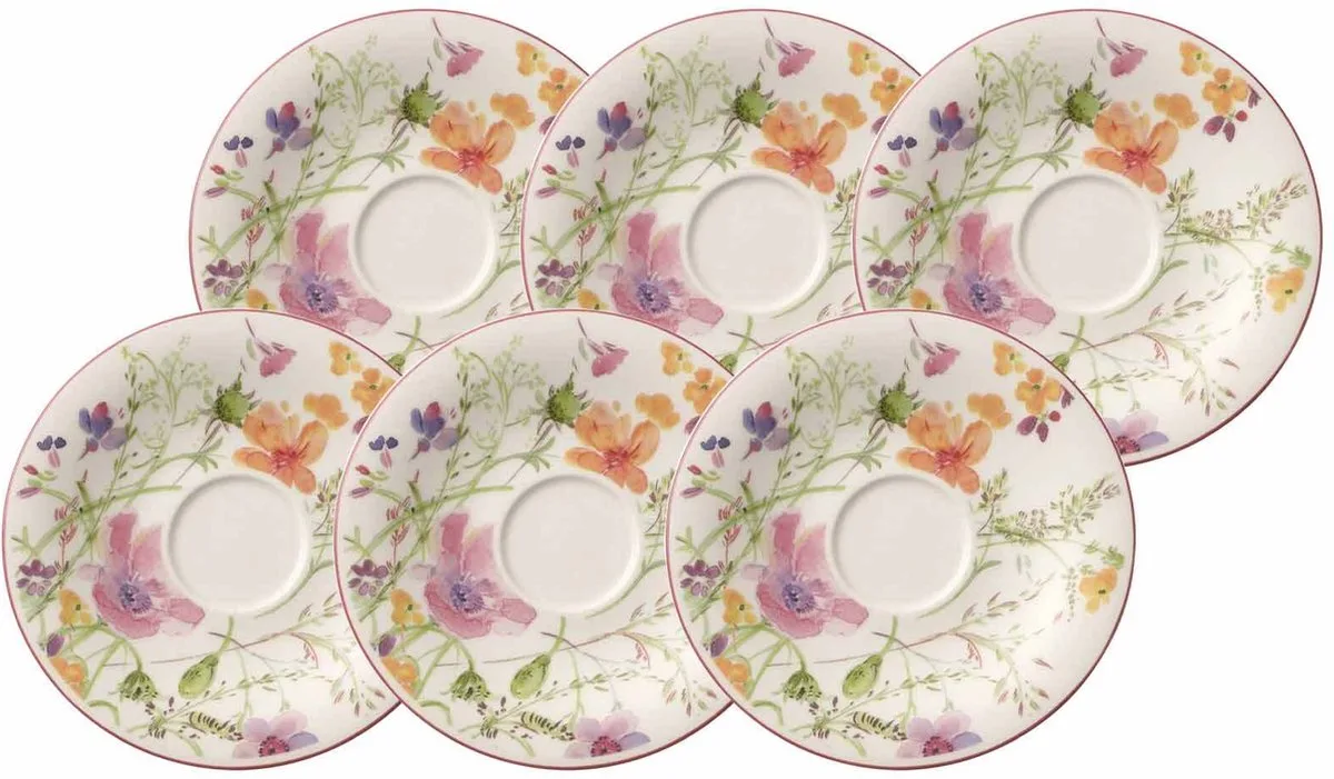 Kaffee Untertasse Mariefleur Basic ø 16 cm Set van 6 von Villeroy & Boch in Gekleurd – Produktfoto