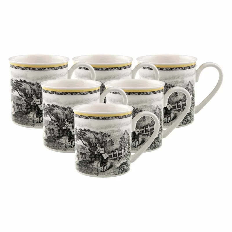 Kaffeebecher Audun Ferme 300 ml Set van 6 by Villeroy & Boch in Wit-grijs-geel – product photo