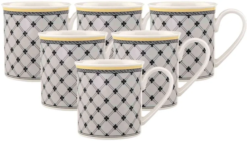 Kaffeebecher Audun Promenade 300 ml Set van 6 by Villeroy & Boch in Wit-grijs-geel – product photo