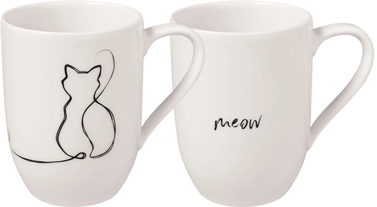 Kaffeebecher Cat Statement 280 ml Set van 2 de Villeroy & Boch en Wit-gekleurd – photo produit
