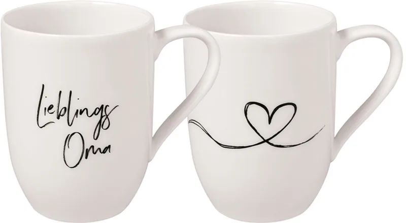 Kaffeebecher Lieblingsoma Statement 280 ml Set van 2 by Villeroy & Boch in Wit-gekleurd – product photo