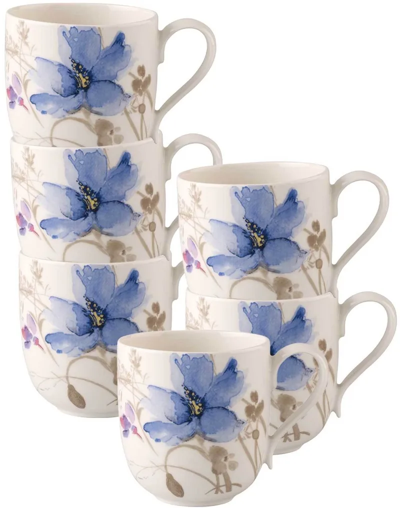 Kaffeebecher Mariefleur Gris Basic 260 ml Set van 6 van Villeroy & Boch in Gekleurd – productfoto