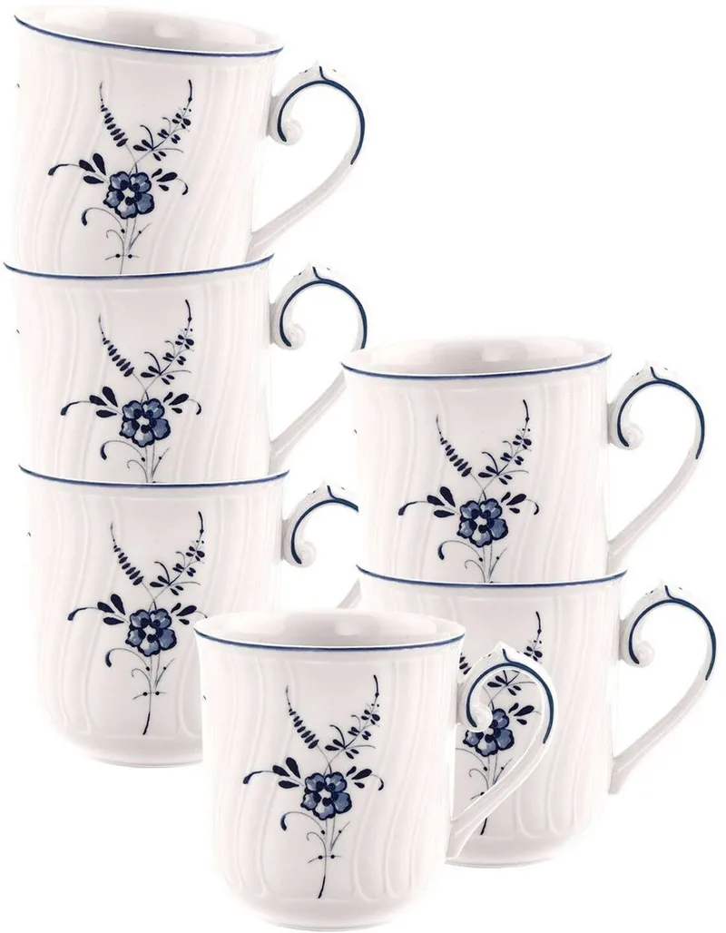 Kaffeebecher Vieux Luxembourg 290 ml Set van 6 by Villeroy & Boch in Wit-blauw – product photo