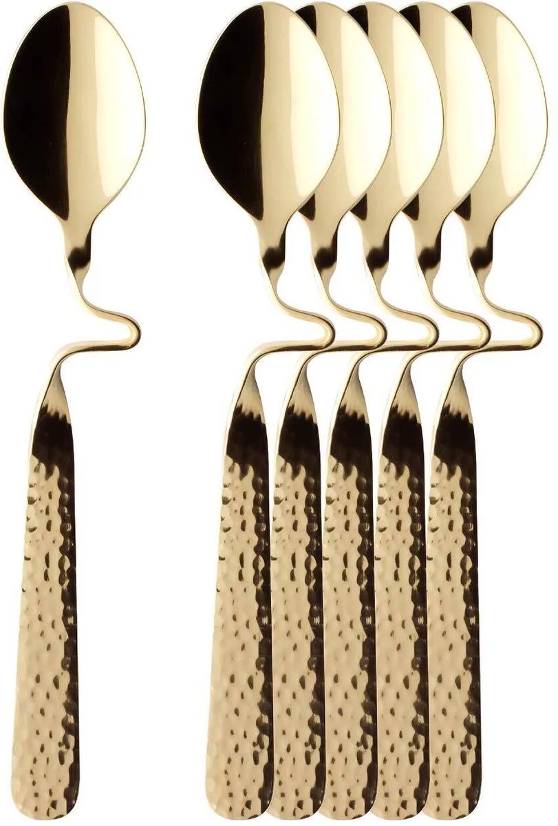 Kaffeelöffel vergoldet NewWave Caffè Spoon 17,5 cm Set van 6 de Villeroy & Boch en Or – photo produit