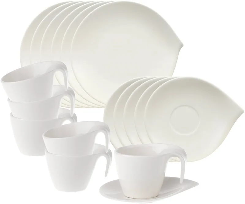 Kaffeeservice Flow Set van 18 von Villeroy & Boch in Wit-gekleurd – Produktfoto