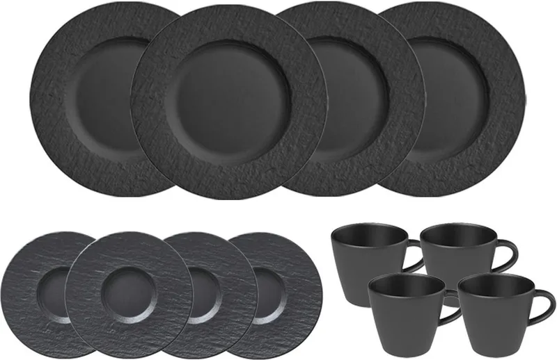 Kaffeeservice Manufacture Rock Set van 12 by Villeroy & Boch in Zwart-gekleurd – product photo