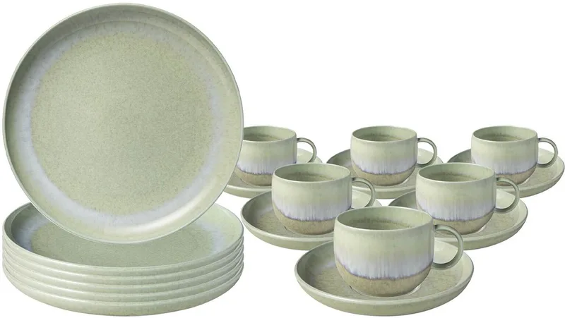 Kaffeeservice Perlemor Alga Set van 18 by Villeroy & Boch in Green – product photo