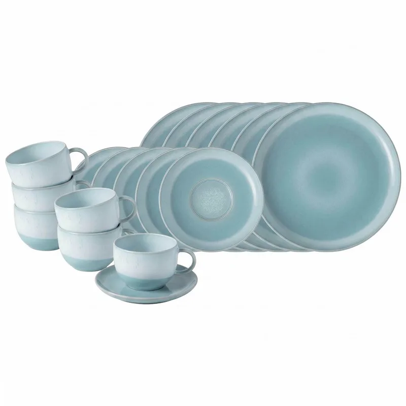 Kaffeeservice Perlemor Aqua Set van 18 fra Villeroy & Boch i Blå – produktbillede