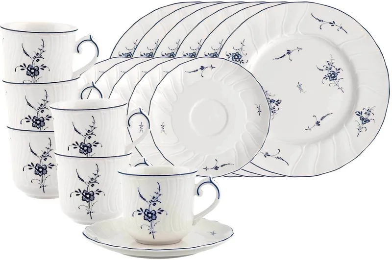 Kaffeeservice Vieux Luxembourg Set van 18 by Villeroy & Boch in Wit-blauw – product photo