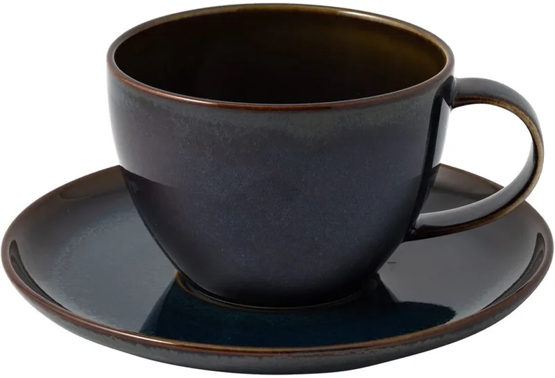 Kaffeetasse mit Untertasse Crafted 170 ml Set van 2 by Villeroy & Boch in Blue – product photo