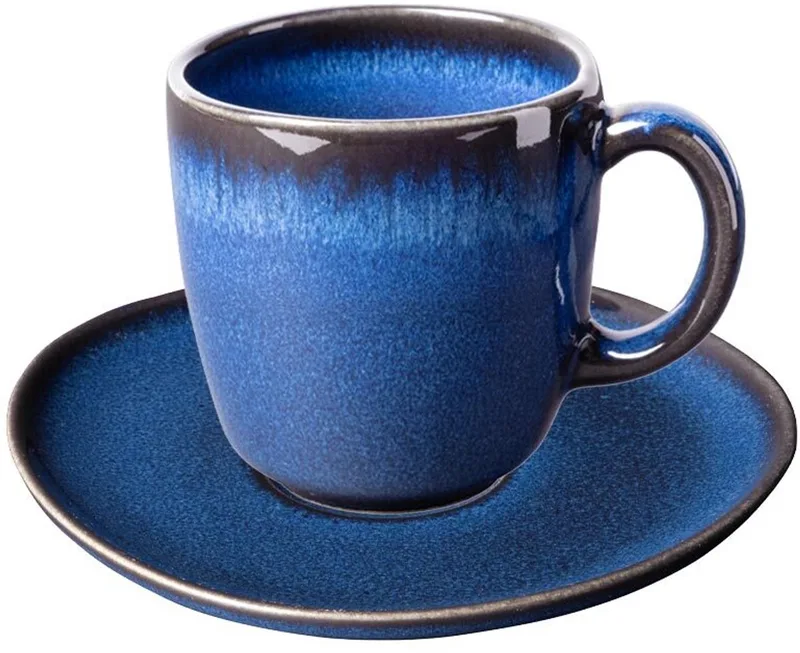 Kaffeetasse mit Untertasse Lave 190 ml van Villeroy & Boch in Blauw – productfoto