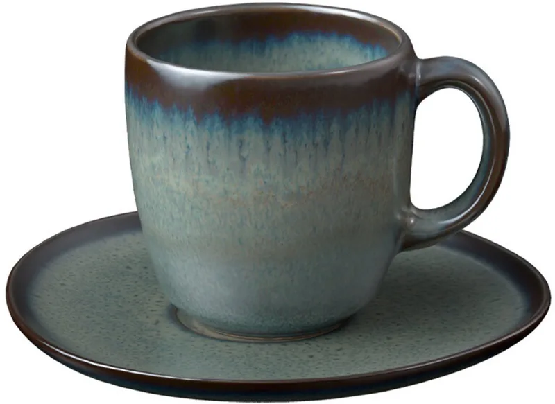 Kaffeetasse mit Untertasse Lave 190 ml von Villeroy & Boch in Grau – Produktfoto