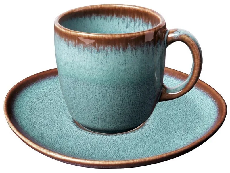 Kaffeetasse mit Untertasse Lave 190 ml by Villeroy & Boch in Turquoise – product photo