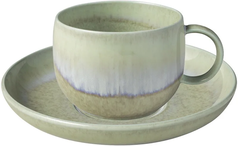 Kaffeetasse mit Untertasse Perlemor Alga 190 ml van Villeroy & Boch in Groen – productfoto