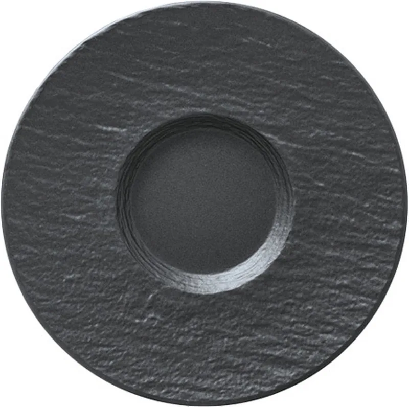 Koffieschotel / Schotel Manufacture Rock – Ø 16 cm – Stijlvol en Duurzaam – Perfect voor Koffie, Espresso en Desserts från Villeroy & Boch i Svart – produktbild